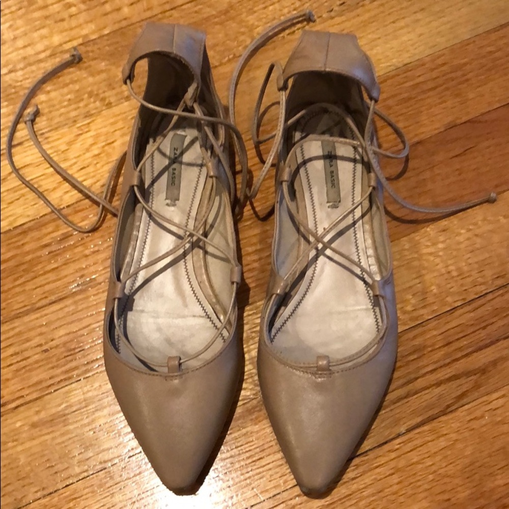 Zara Lace-up Flats